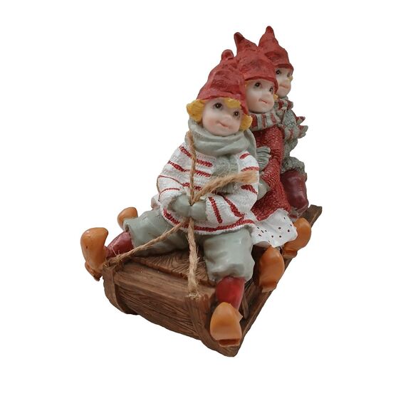 Sid Kids Dashing through the Snow Sleigh Christmas Holiday Ceramic Coin Bank - Picture 3 of 6
